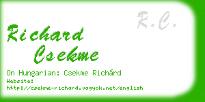 richard csekme business card
